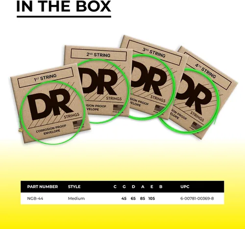 Vista 5 de DR Strings Cuerdas de guitarra acústica HI-DEF NEON (NGB-45)