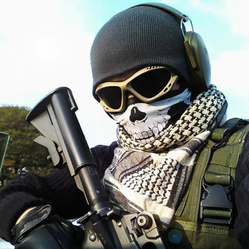 Vista 5 de 2Pcs Skull Balaclava Ghost Mask, Motorcycle Balaclavas for Men, Neck Gaiter for Men Breathable Full Face Ghosts Masks Estándar