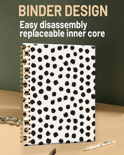 Vista 2 de Cuaderno de espiral para mujer, cuadernos universitarios A5 de 6 x 8.4 pulgadas, 120 páginas rayadas con papel grueso de alta calidad, perfecto