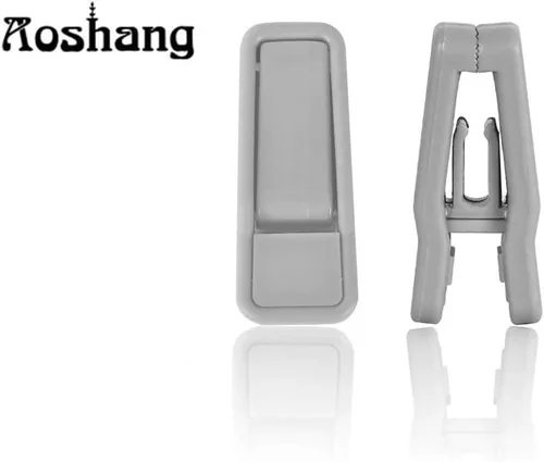 Vista 2 de Aoshang Paquete de 20 clips de plástico para perchas, clips de dedo delgados de plástico para colgar de terciopelo (gris)