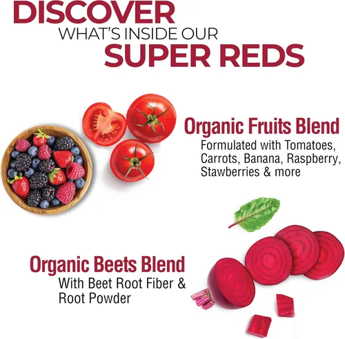 Vista 3 de COUNTRY FARMS Super Rojos, Superalimento energizante de polifenoles, más de 40 súper frutas y bayas, potentes antioxidantes y polifenoles, apoya