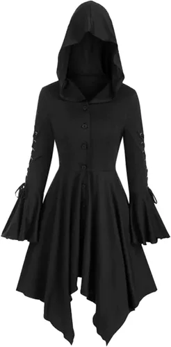 Vista 3 de Vestidos de Halloween de los años 50 para mujer, manga mariposa, vestidos irlandeses medievales, corsé steampunk, fiesta de cosplay