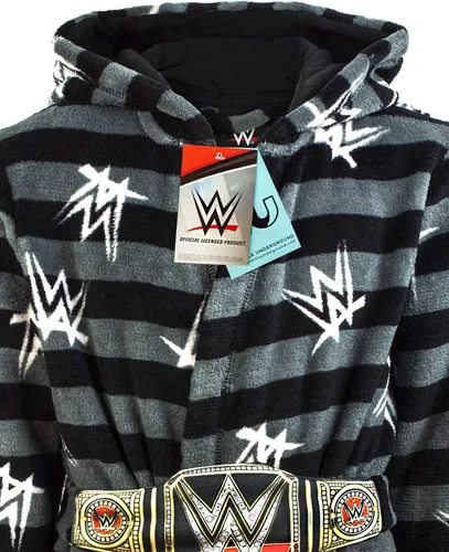 Vista 4 de WWE Bata de baño para niños con cinturón de título de campeonato de lucha libre para niños, gris