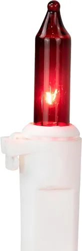 Vista 4 de Northlight Mini luces incandescentes de Navidad, rojo y transparente, cable blanco de 20.25 pies, 100