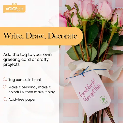 Vista 6 de VoiceGift Etiqueta: 1 paquete de etiqueta de felicitación de audio con grabadora de voz, tarjeta de regalo grabable con múltiples mensajes