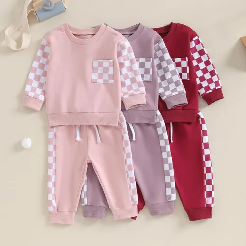 Vista 8 de BeQeuewll Ropa para bebé niña, trajes de otoño e invierno, sudadera de manga larga, sudadera y pantalones para niños pequeños