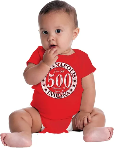 Vista 6 de Brisco Brands Indianapolis 500 razones para amar en mameluco para bebés niños o niñas