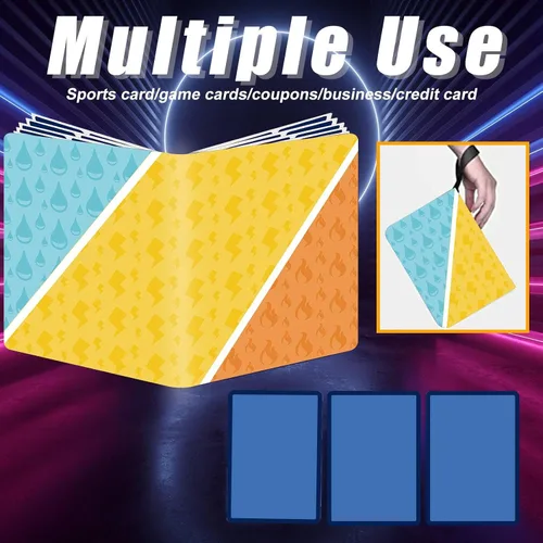 Vista 4 de Carpeta de tarjetas de 4 bolsillos compatible con tarjetas PTCG, soporte para tarjetas TCG, colección de juegos de cartas intercambiables, se adapta