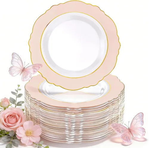 Vista 12 de WDF - 60 platos desechables de plástico transparente para postre, 7.5 pulgadas, pequeños, desechables, para pasteles, aperitivos, postres