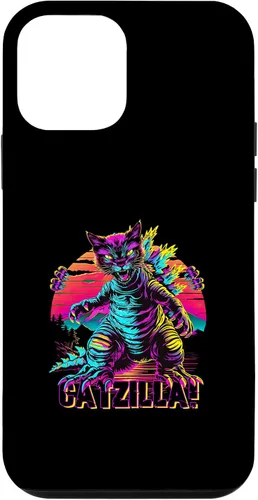 Vista 12 de iPhone 15 Streetwear Synthwave 80s 90s Catzilla Cat Japanese teen Case