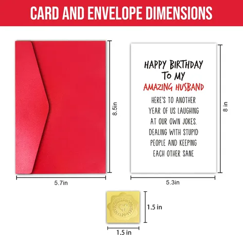 Vista 2 de GYYsweetus Tarjeta de feliz cumpleaños para marido, divertido regalo de cumpleaños para esposo increíble esposo de parte de la esposa