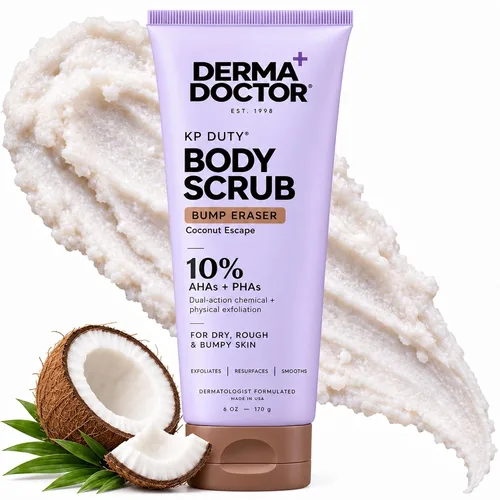 Vista 11 de DERMAdoctor KP Bump Eraser Body Scrub, 10% AHAs + PHAs, Rough & Bumpy Skin