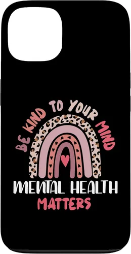 Vista 7 de iPhone 16 Mental Health Matters Rainbow Be Kind To Your Own Mind Case