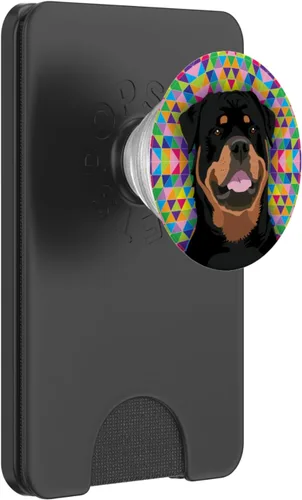 Vista 9 de Rottweiler - Regalo para amante de los perros, con soporte y agarre para teléfonos y tabletas, Negro