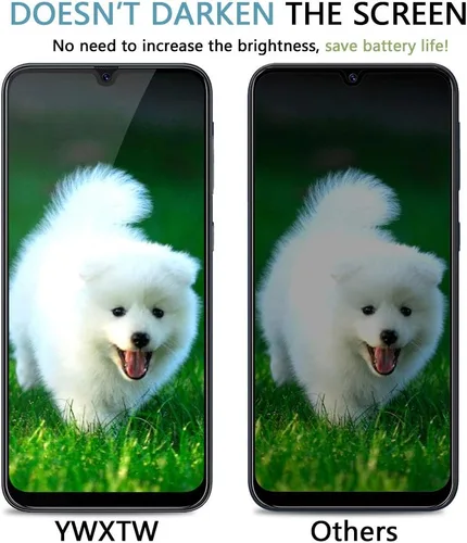 Vista 6 de YWXTW - Protector de pantalla de privacidad para Samsung Galaxy A50, A30, A20, antiespía, antirreflejos, cobertura completa, película de vidrio