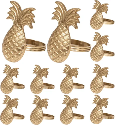 Vista 21 de Juego de 12 servilleteros de mariposa dorados brillantes para decoración de dorado (Bright Gold)