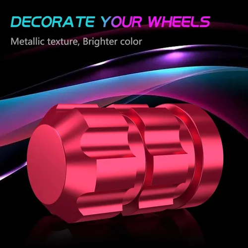 Vista 3 de Aluminum Tire Valve Stem Caps for Fiat, Anti-Rust Tires Air Valve Cap Stem Covers Corrosion-Resistant Automotive Exterior Accessories,L-Rot/E