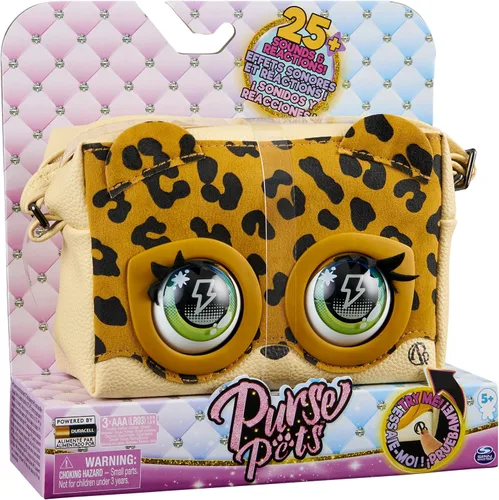 Vista 10 de Purse Pets, Metallic Mood Flashy Frenchie, Interactive Pet Toy & Crossbody Kids Purse