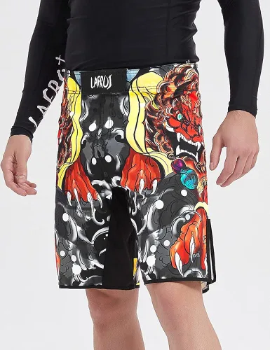 Vista 3 de LAFROI QJK01 - Pantalones cortos de boxeo para hombre con cordón y bolsillo