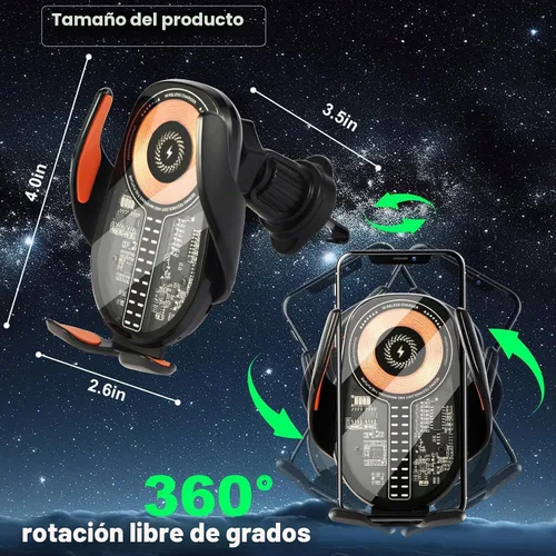 Vista 14 de Soporte para teléfono de automóvil de 15 W, soporte de cargador Negro