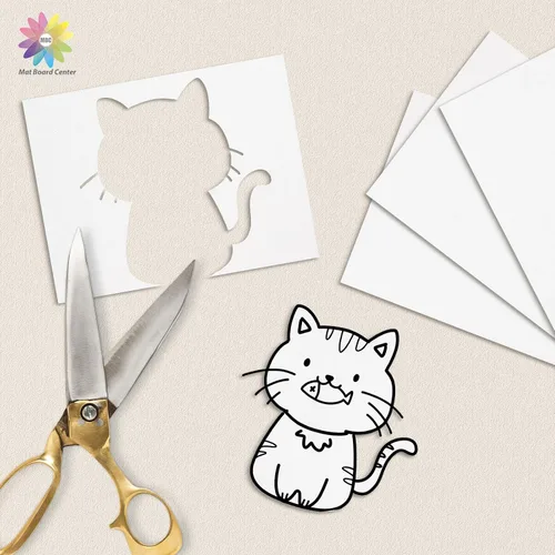 Vista 6 de Mat Board Center - Paquete de 100 protectores de cartón para tarjetas Blanco