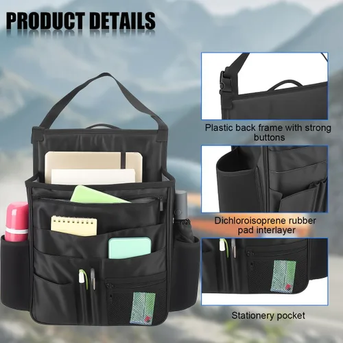 Vista 5 de Organizador para el Asiento Delantero del Auto, Bolsa de Almacenamiento Colgante con Múltiples Bolsillos para el Asiento Trasero del Pasajero
