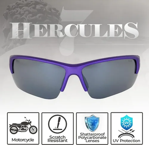 Vista 4 de Global Vision Hercules 7 - Gafas de sol de seguridad para mujer con estuche negro con cremallera y bolsa de microfibra, lentes de espejo flash