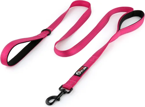 Vista 15 de Correa de perro de 6 pies con asa acolchada de tráfico, resistente, doble asa para un mayor control de capacitación en seguridad, perfecto para Negro
