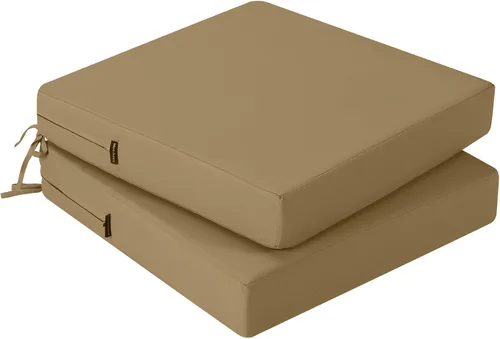 Vista 16 de idee-home Juego de 2 cojines para sillas de exterior, cojines de asiento impermeables para muebles de patio, almohadilla de repuesto para silla