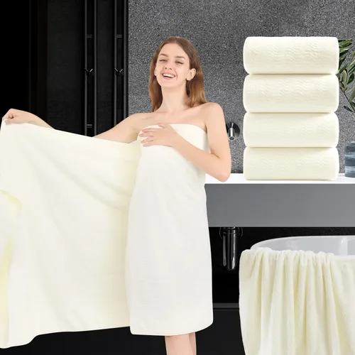 Vista 14 de Juego de toallas de baño de 8 piezas 2 toallas de baño grandes de gran tamaño, 2 toallas de mano y 4 paños Juego de toallas de baño ultrasuaves