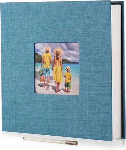 Vista 20 de HoneyTolly Álbum de fotos autoadhesivo para fotos de 4 x 6 imágenes, cubierta magnética de lino, 15 hojas/30 páginas en blanco para bodas Beige claro
