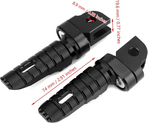 Vista 2 de Bruce & Shark Reposapiés Delantero Piernas para YAMAHA FZ-07 FZ-09 FJ-09 FZ-10 XSR 700 900 FZ8 Negro