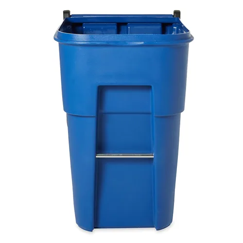 Vista 4 de Rubbermaid Commercial Products BRUTE Contenedor de Basura/Desperdicios Rodante con Ruedas, 95 Gal, Azul, para Restaurantes/Hospitales/Oficinas/Área