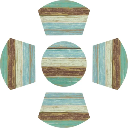 Vista 17 de SHACOS Juego de 5 manteles individuales pequeños en forma de cuña con centro de mesa, resistentes al calor, lavables (5, beige)