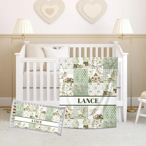 Vista 11 de Juego de ropa de cama personalizado para cuna de bebé para bebés, juego de ropa de cama personalizado para cuna con nombre, ropa de cama de cuna