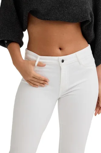 Vista 4 de Guess Jeans ajustados elásticos de tiro medio para mujer Enjuague blanco óptico
