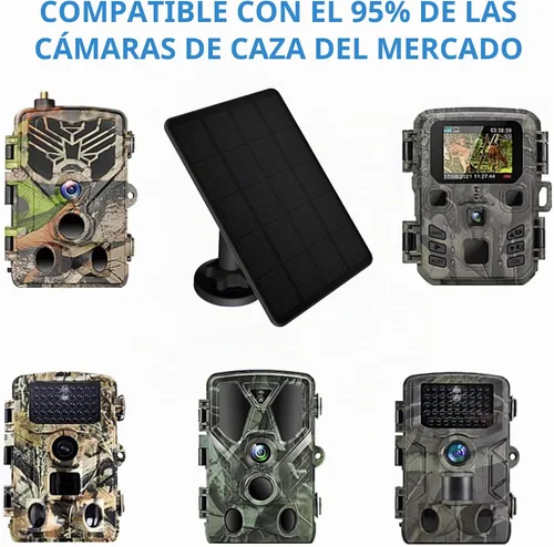 Vista 2 de Panel solar para cámara de sendero, kit de cargador solar con batería de litio recargable de 5000 mAh incorporada - Salida: 12V/1A, 6V/1.5A, kit