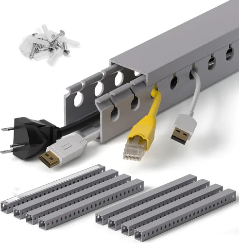 Vista 33 de ZhiYo Canaleta de gestión de cables para rack de servidores de 1.4 pulgadas de alto x 1.6 pulgadas de ancho, kit de conductos de cable de 12 pies