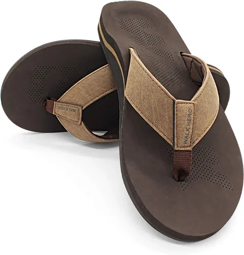 Vista 6 de Men Sandals Flip Flop with Orthotic Arch Support Athletic Slide Sandals for Men with Soft Cushion Footbed