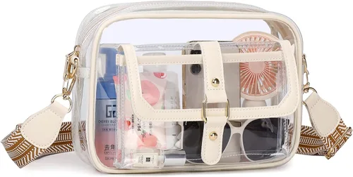 Vista 9 de PIG PIG GIRL Bolsa transparente para eventos de estadio, bolsos transparentes para mujeres, bolso cruzado pequeño para conciertos, eventos