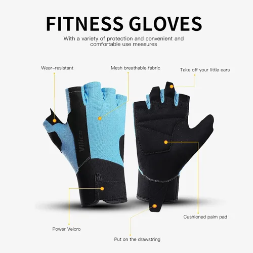 Vista 3 de Guantes de levantamiento de pesas para hombres, guantes de entrenamiento para mujeres, guantes de gimnasio transpirables y cómodos, antideslizantes