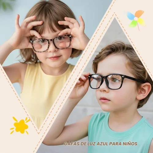 Vista 3 de Gafas de luz azul para niños antirreflejos y filtro UV 3 Pack Mix Color-2 (Edad 6-9)