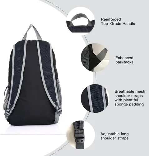 Vista 4 de Mochila duradera y ligera de 5.3 galones/8.7 galones para viajes y senderismo.