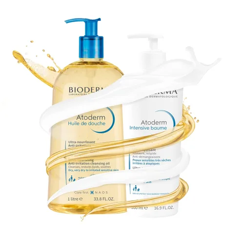Vista 2 de Bioderma Atoderm Shower Oil, Cleansing Oil For Face & Body, Nourishing Cleansing Oil For Dry to Atopic Sensitive Skin For Softer & Smooth Skin For