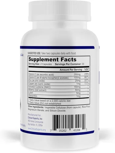 Vista 7 de Navan EyeRx Antioxidante AREDS 2 Suplemento de vitaminas y minerales para la salud general de los ojos por expertos clínicos – Luteína, zeaxantina