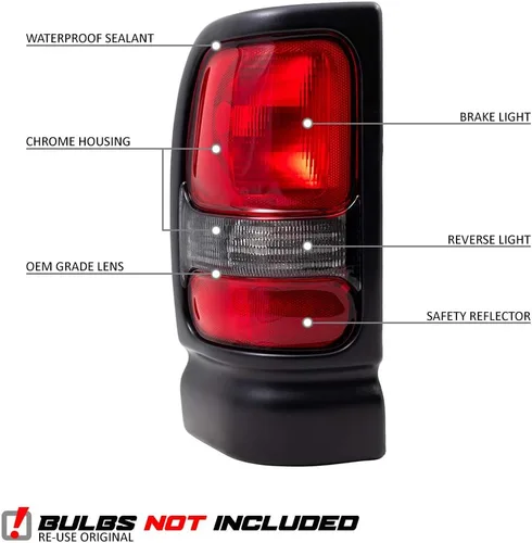 Vista 2 de EPIC LIGHTING Repuesto de montaje de luces traseras halógenas estilo OE para DODGE 94-02 RAM PICKUP con paquete deportivo
