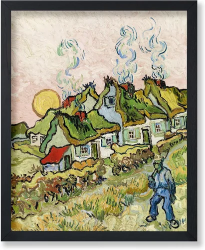 Vista 17 de Poster Master Póster clásico de Van Gogh, impresión impresionista vintage, regalo para artista, pintor, autorretrato, sombrero de paja, dibujo