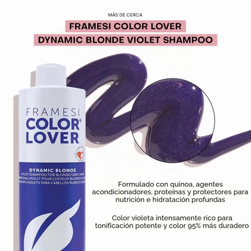 Vista 4 de Champú Framesi Color Lover, 16.9 onzas líquidas.