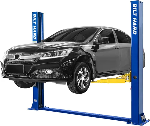 Vista 2 de BILT HARD Elevador de coche de 2 postes de 11000 libras, elevador automático de piso libre con motor de 220V 3HP y liberación de doble bloqueo