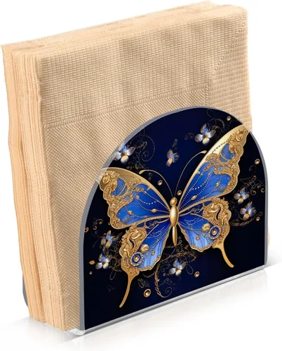 Vista 2 de Servilleteros elegantes de mariposa para mesas, servilleteros de acrílico transparente para cócteles, cocina, restaurante, bar, decoración del hogar